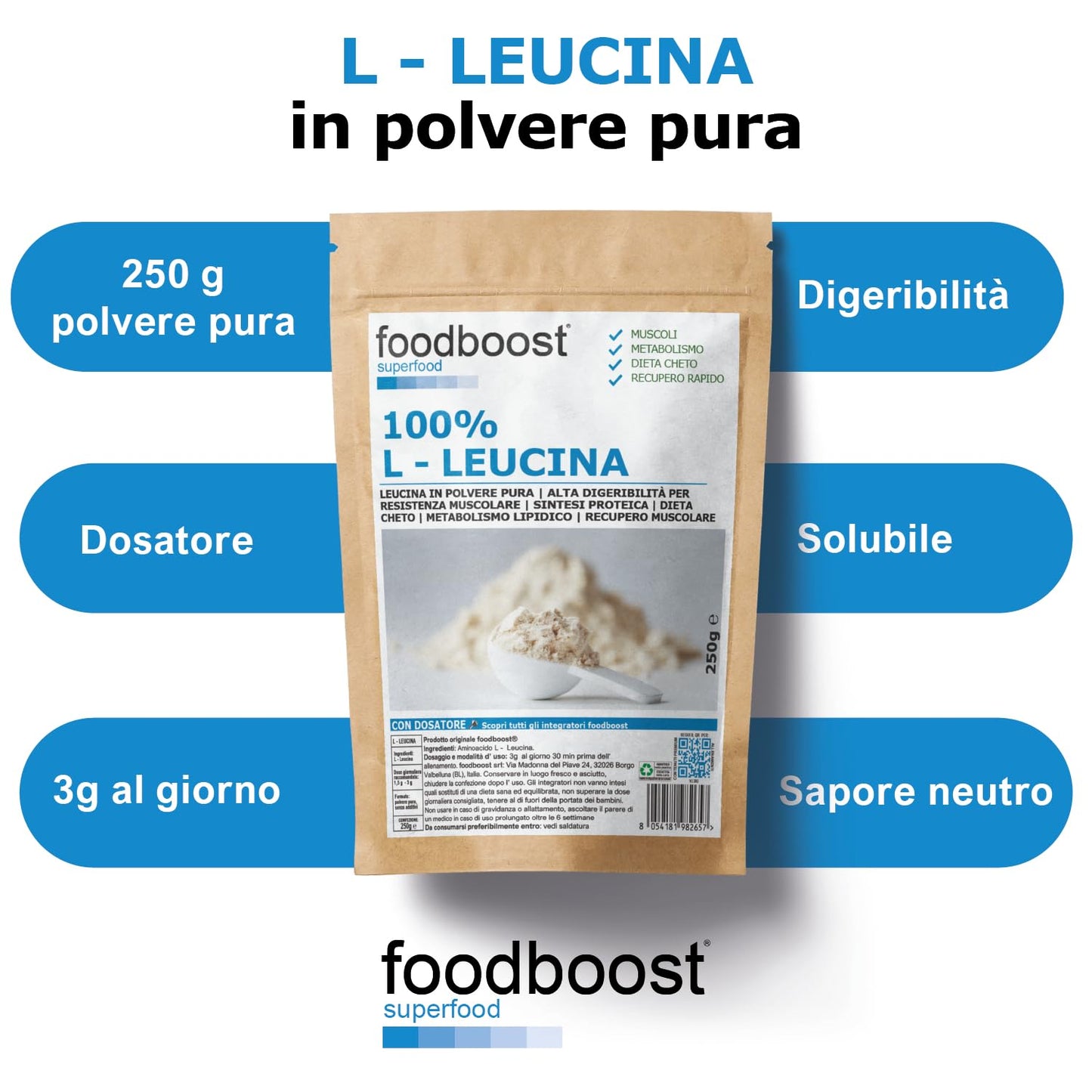 L - Leucina pura in polvere 250 g