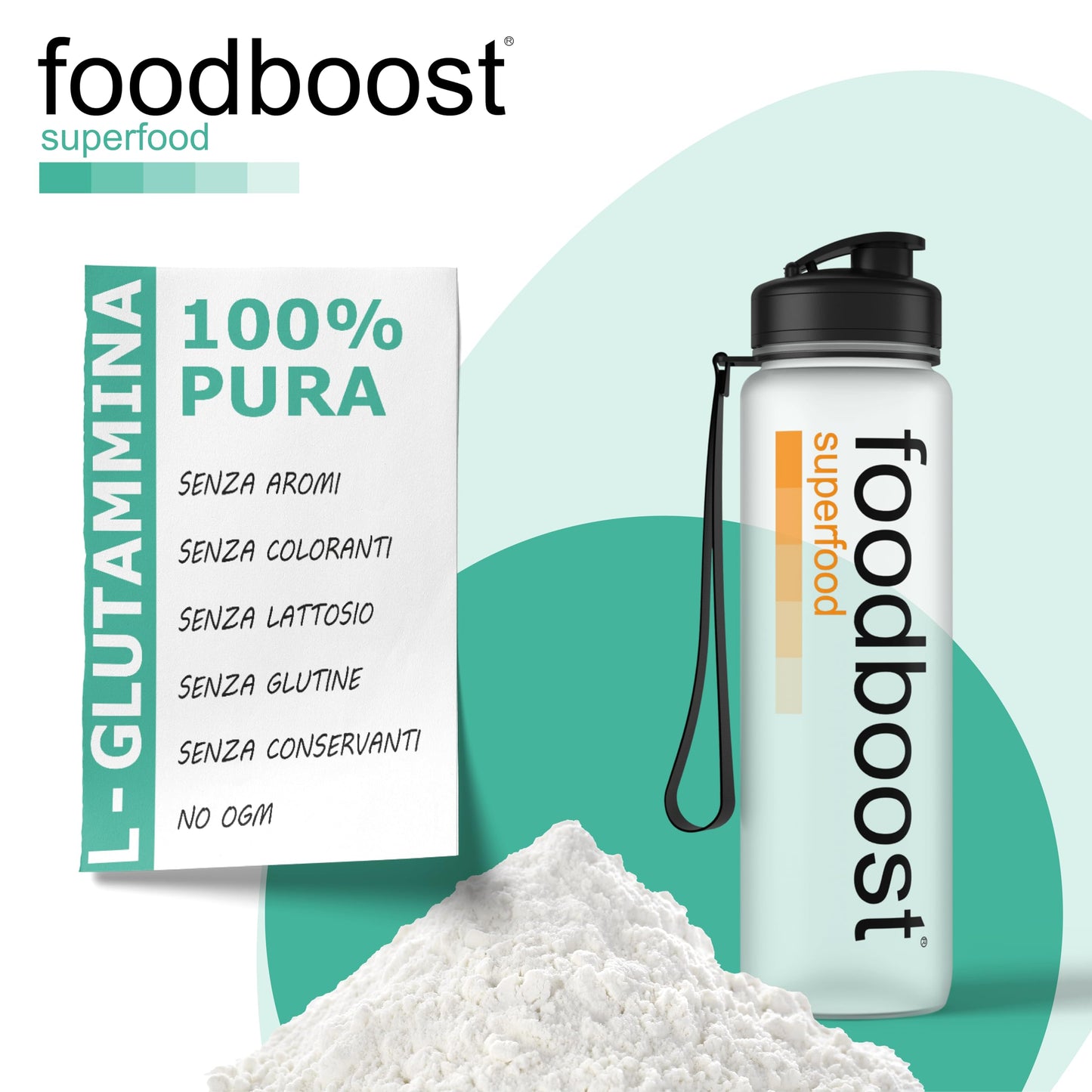 L - Glutammina pura in polvere da 500 g