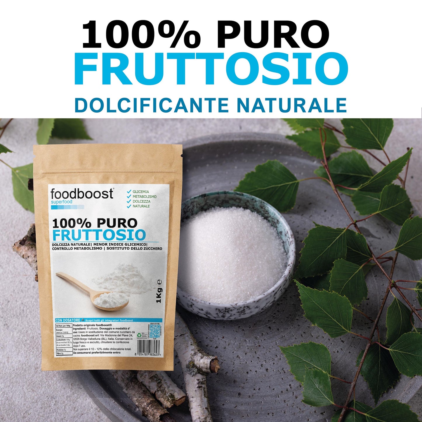 Fruttosio in polvere da 1 Kg
