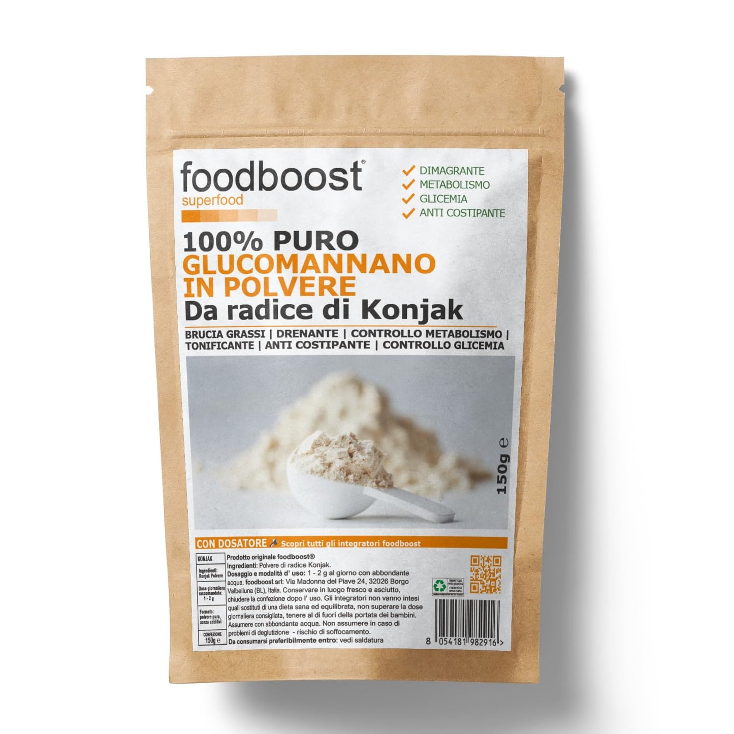 Glucomannano in polvere da 150 g