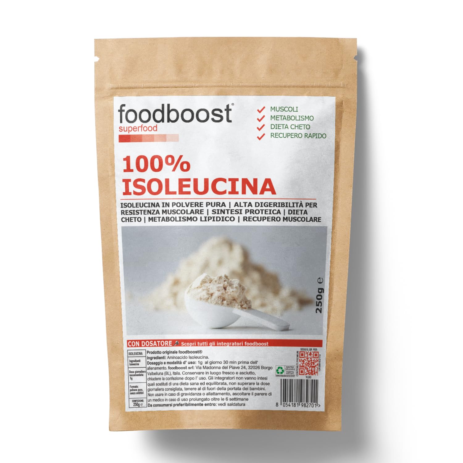 L-Isoleucina Pura In Polvere – BCAA Anticatabolico Per Energia, Forza & Recupero - Foto 4