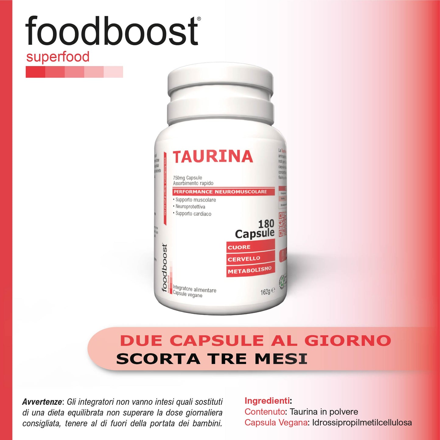 Taurina 750 mg in capsule