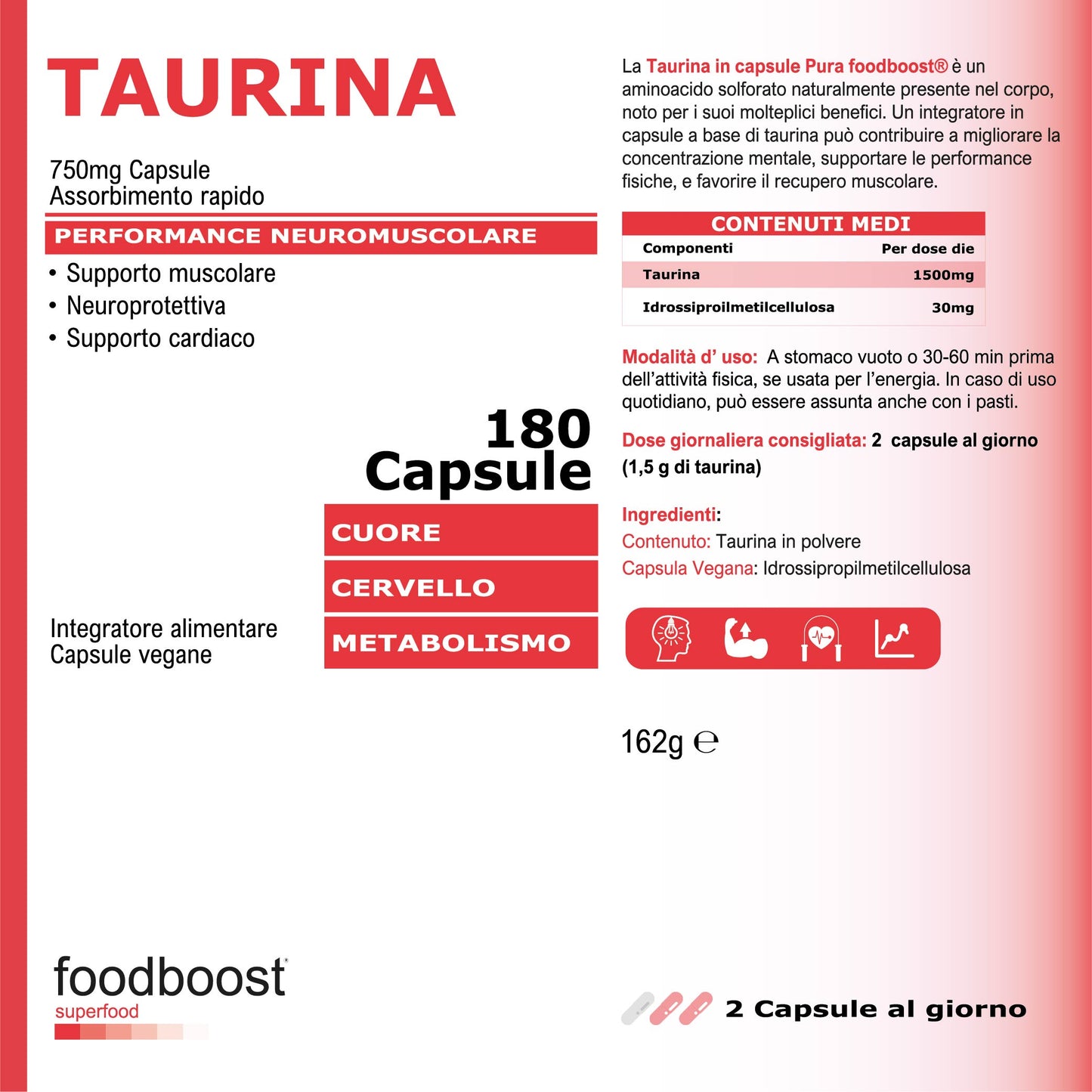Taurina 750 mg in capsule