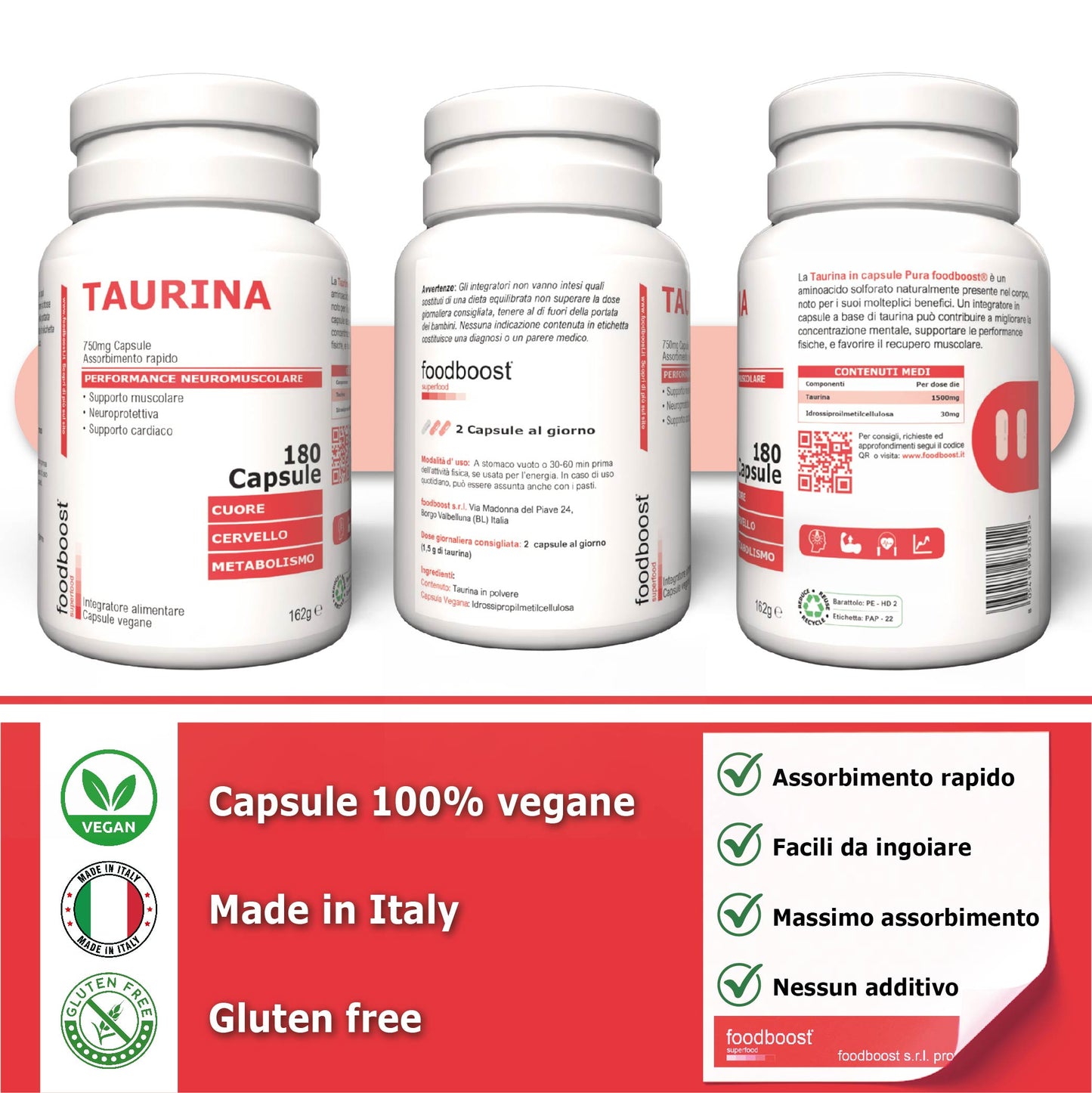 Taurina 750 mg in capsule