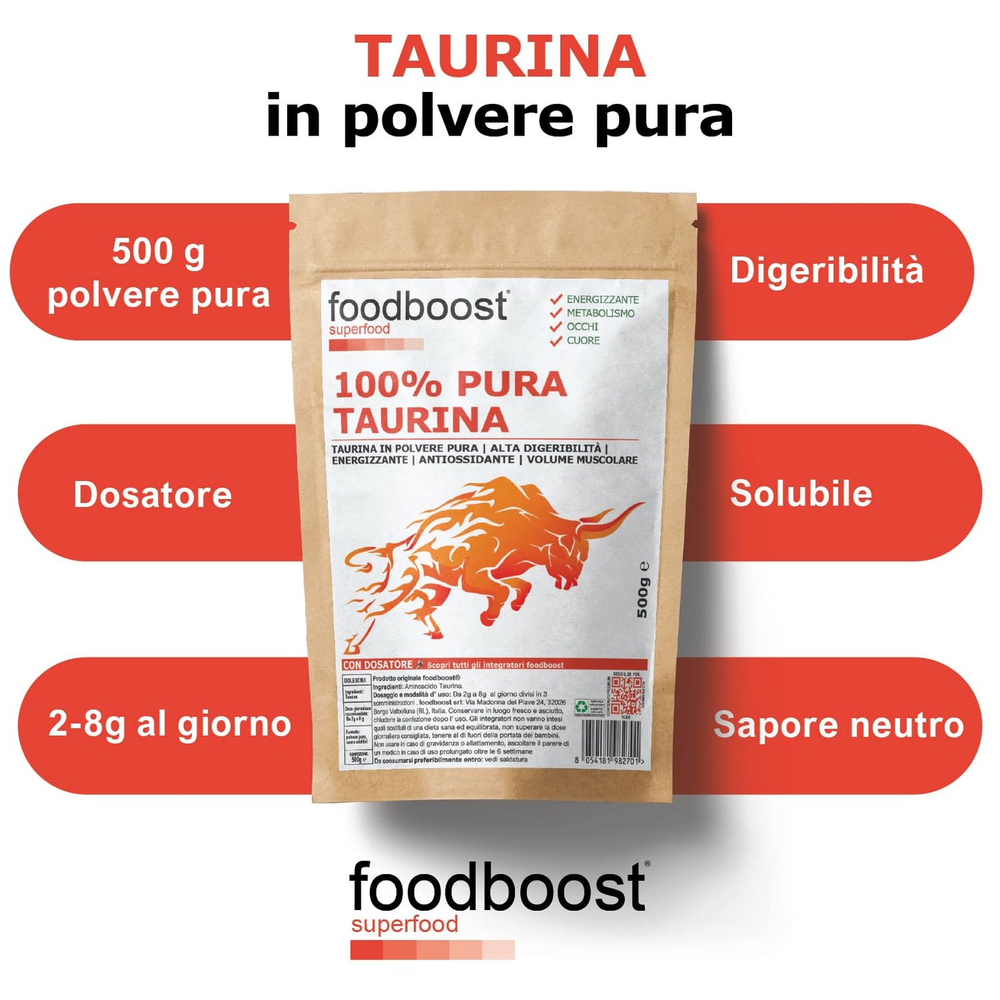 Taurina in polvere da 500 g