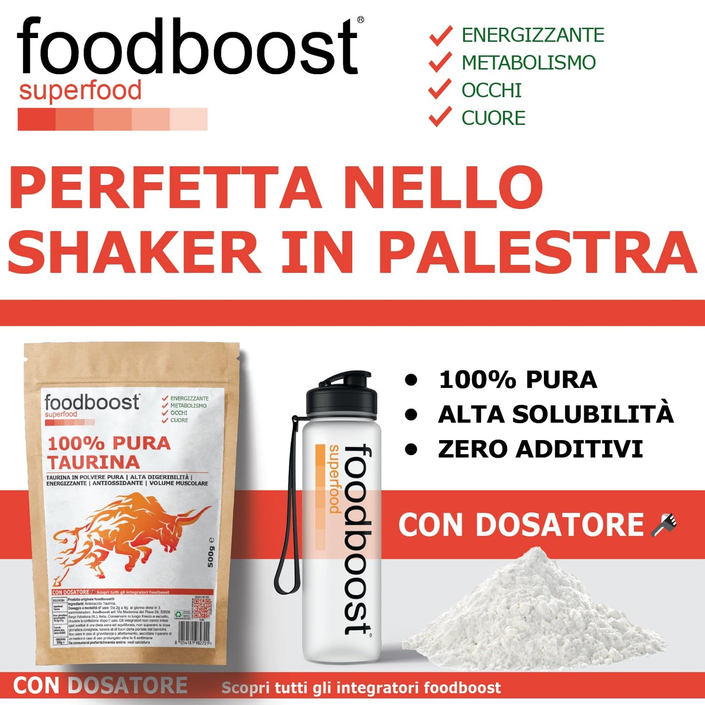 Taurina in polvere da 500 g