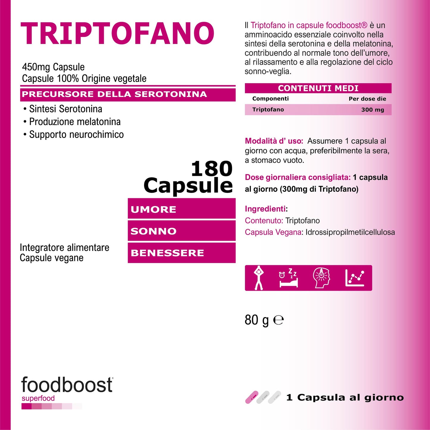 Triptofano 450 mg in capsule