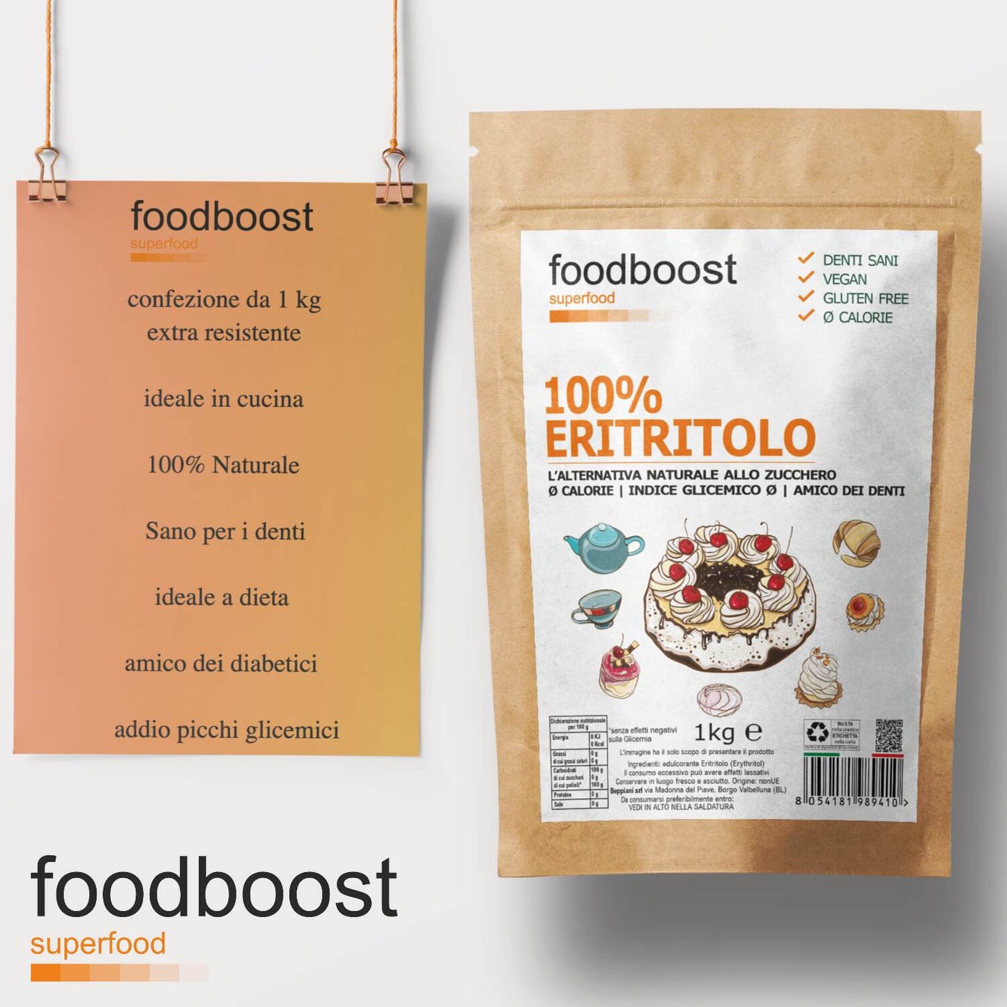 100% Eritritolo - 1kg o 2Kg
