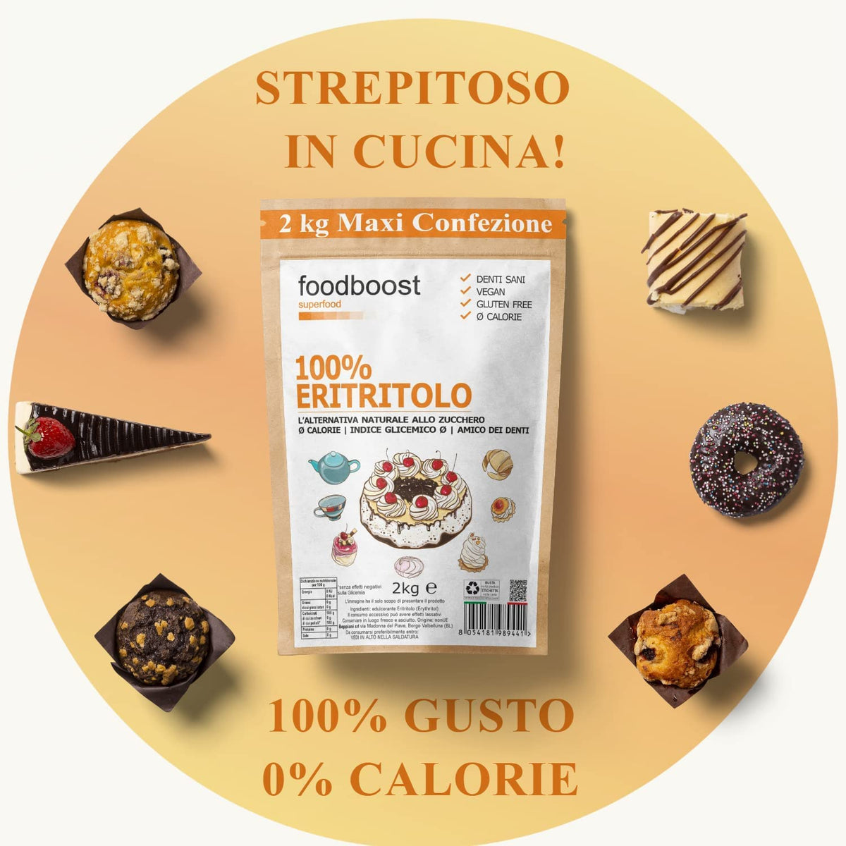 Eritritolo foodboost 2 Kg FoodBoost - modo d'uso