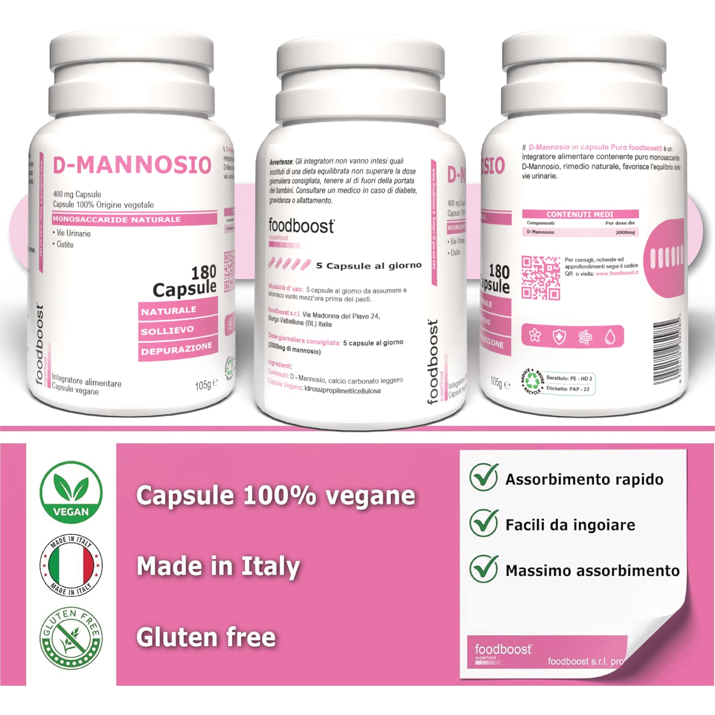 Mannosio 400 mg in capsule
