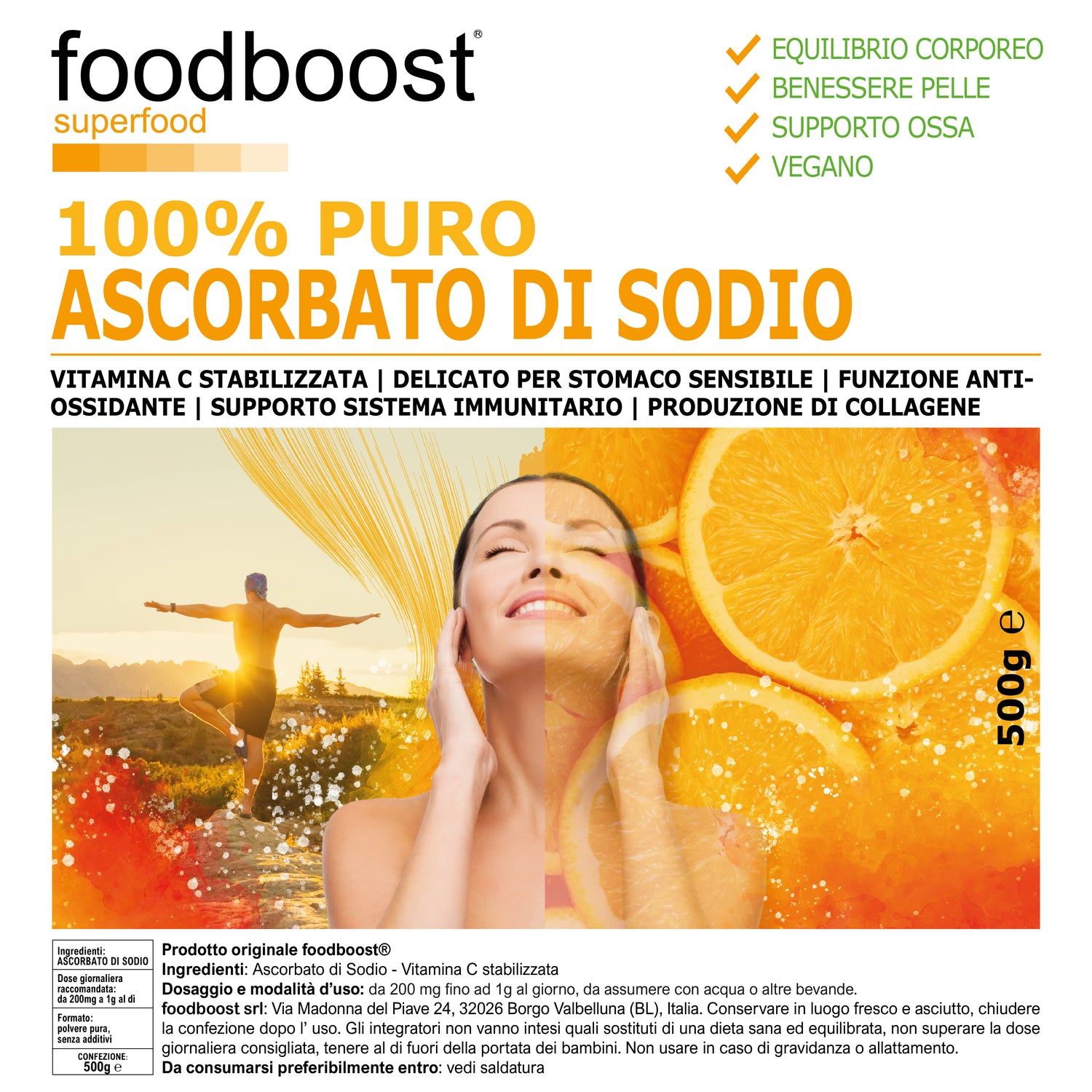 Ascorbato di Sodio in polvere da 500 g