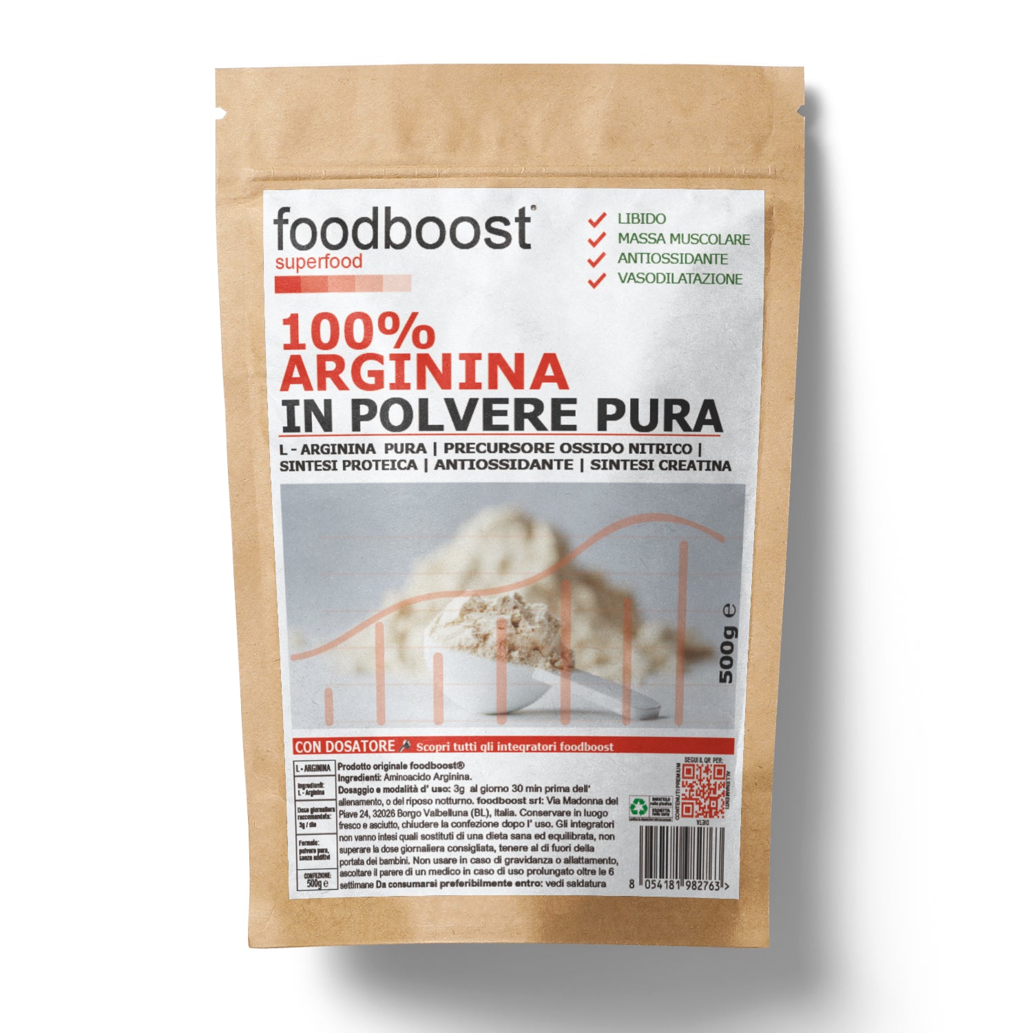 L-Arginina da 500g in Polvere