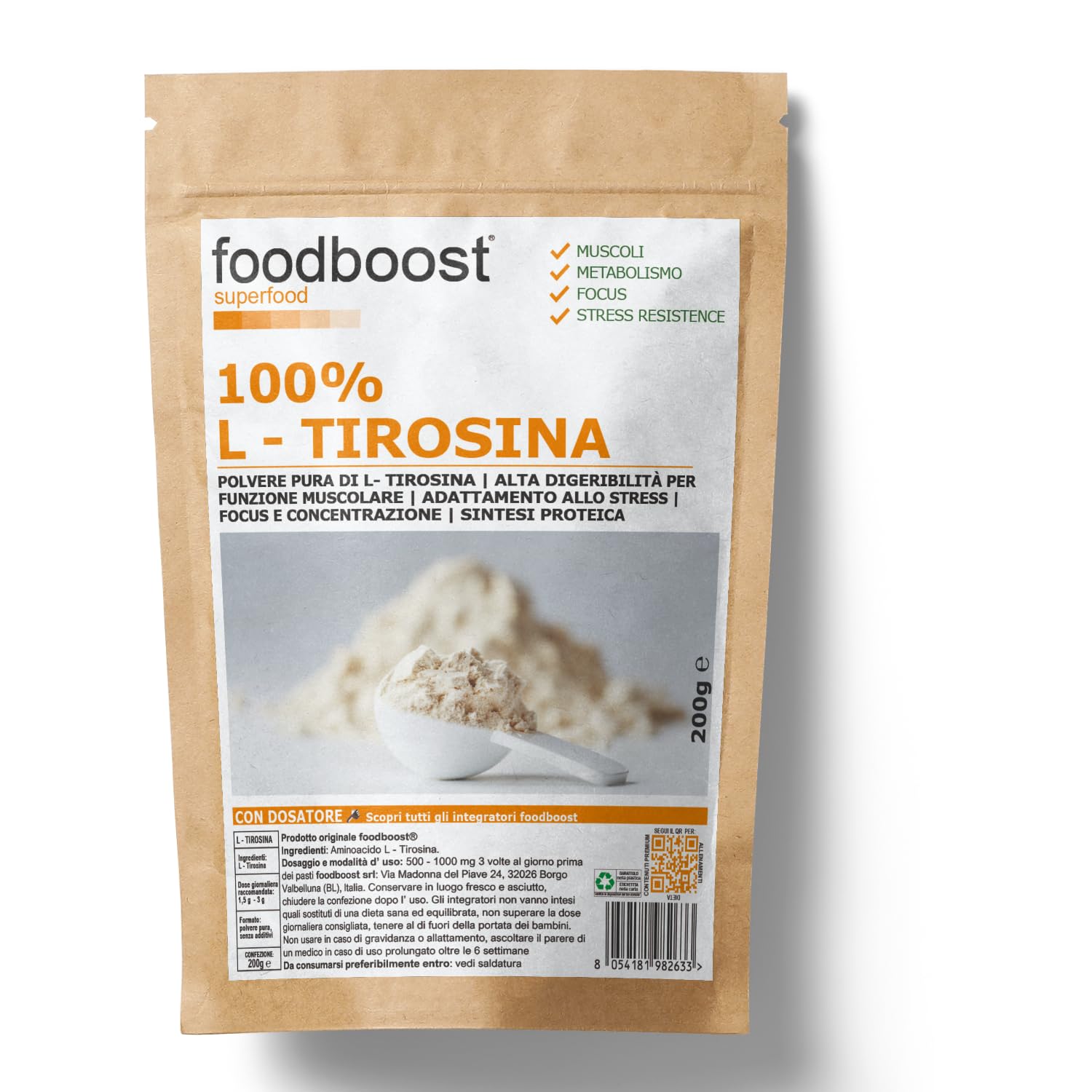 L-Tirosina da 200g  in Polvere