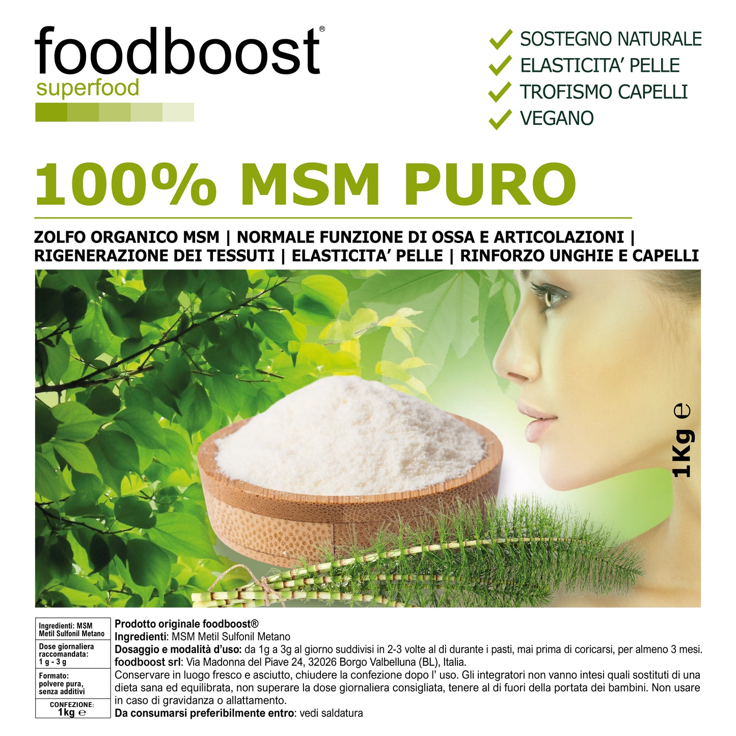 MSM Metilsulfonilmetano in polvere da 1 Kg