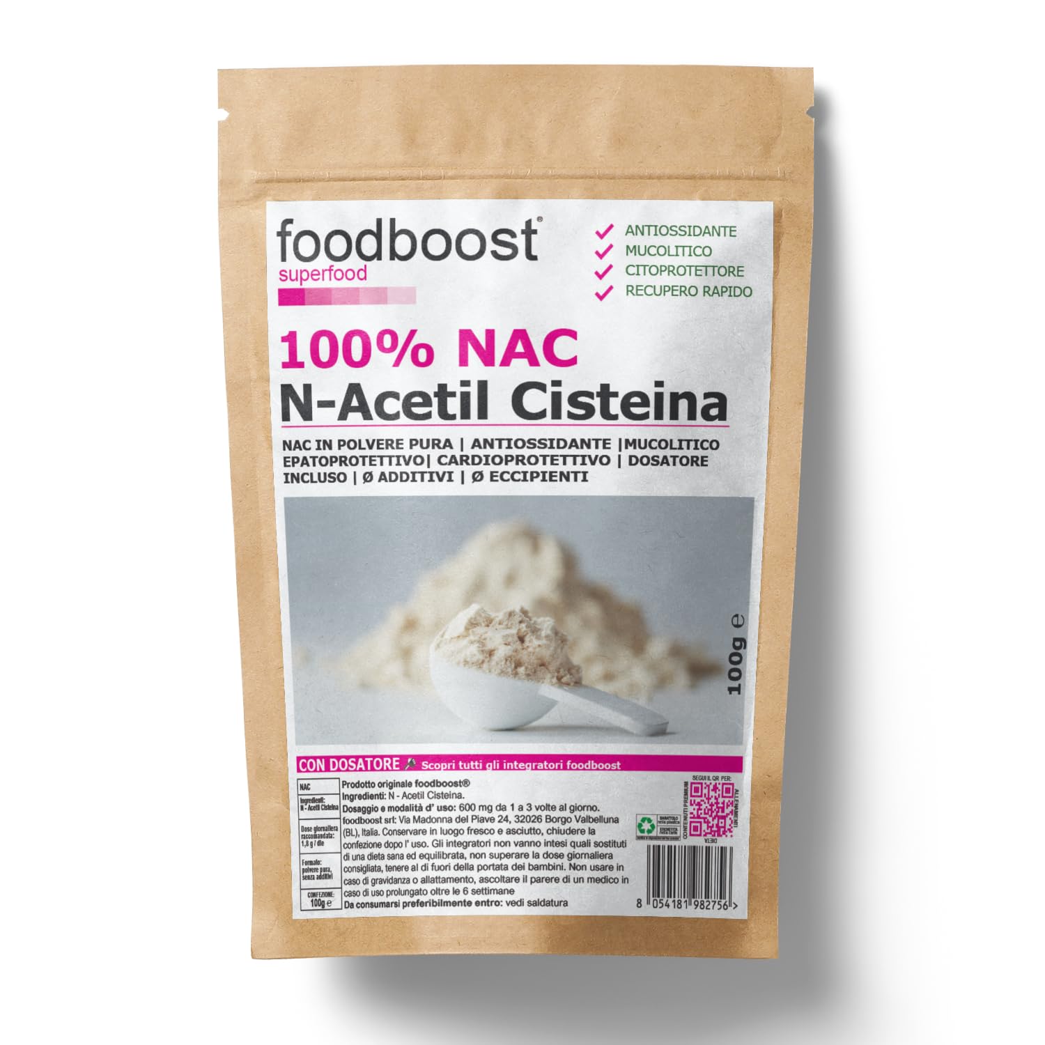 NAC N-AcetilCisteina in Polvere da 100g