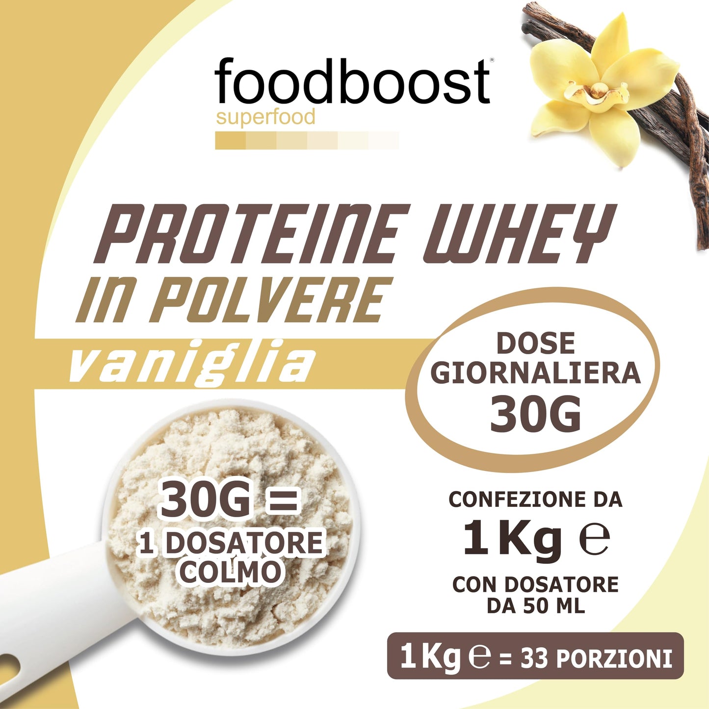 Whey Protein Vanilla 1kg Powder