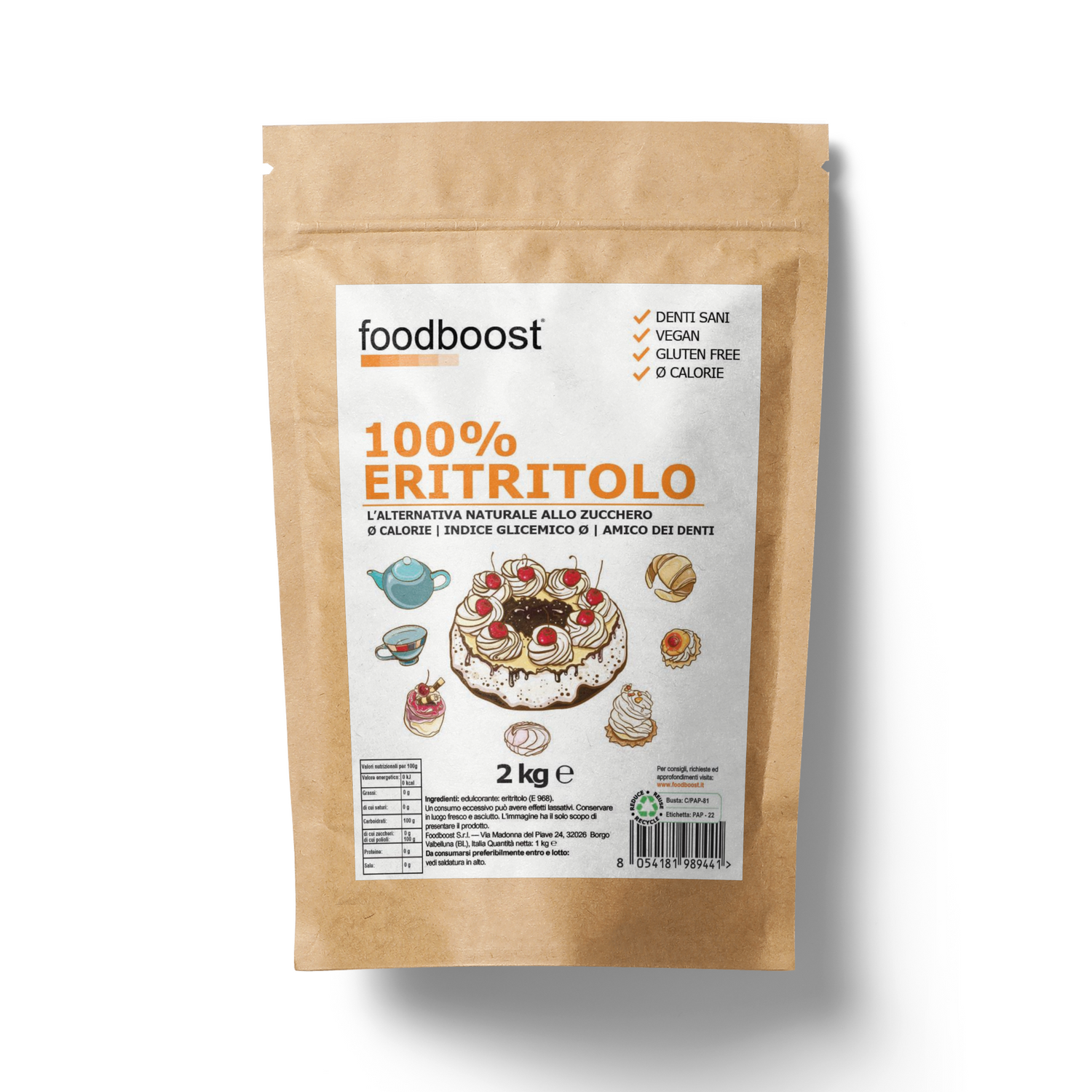 Eritritolo Puro 2 Kg
