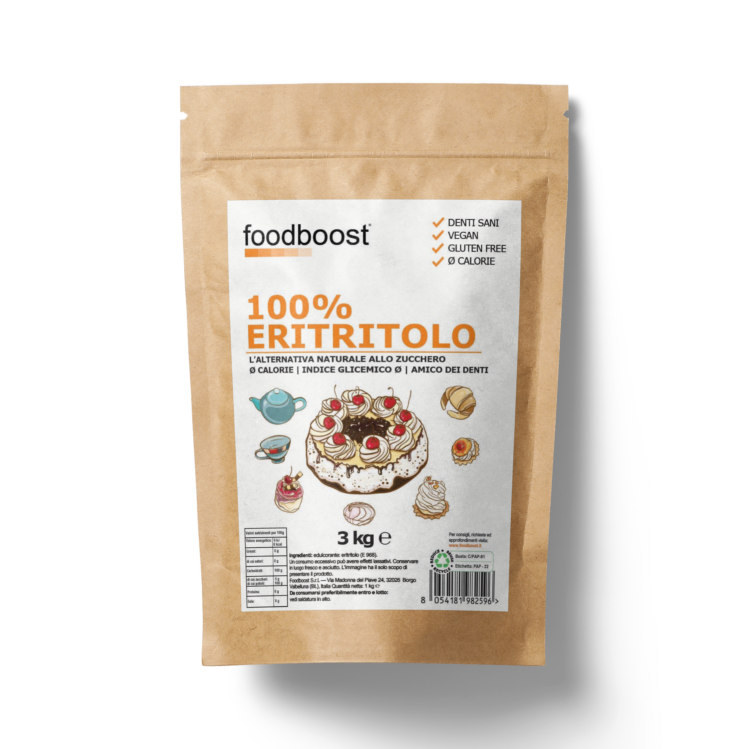 Eritritolo Puro 3Kg