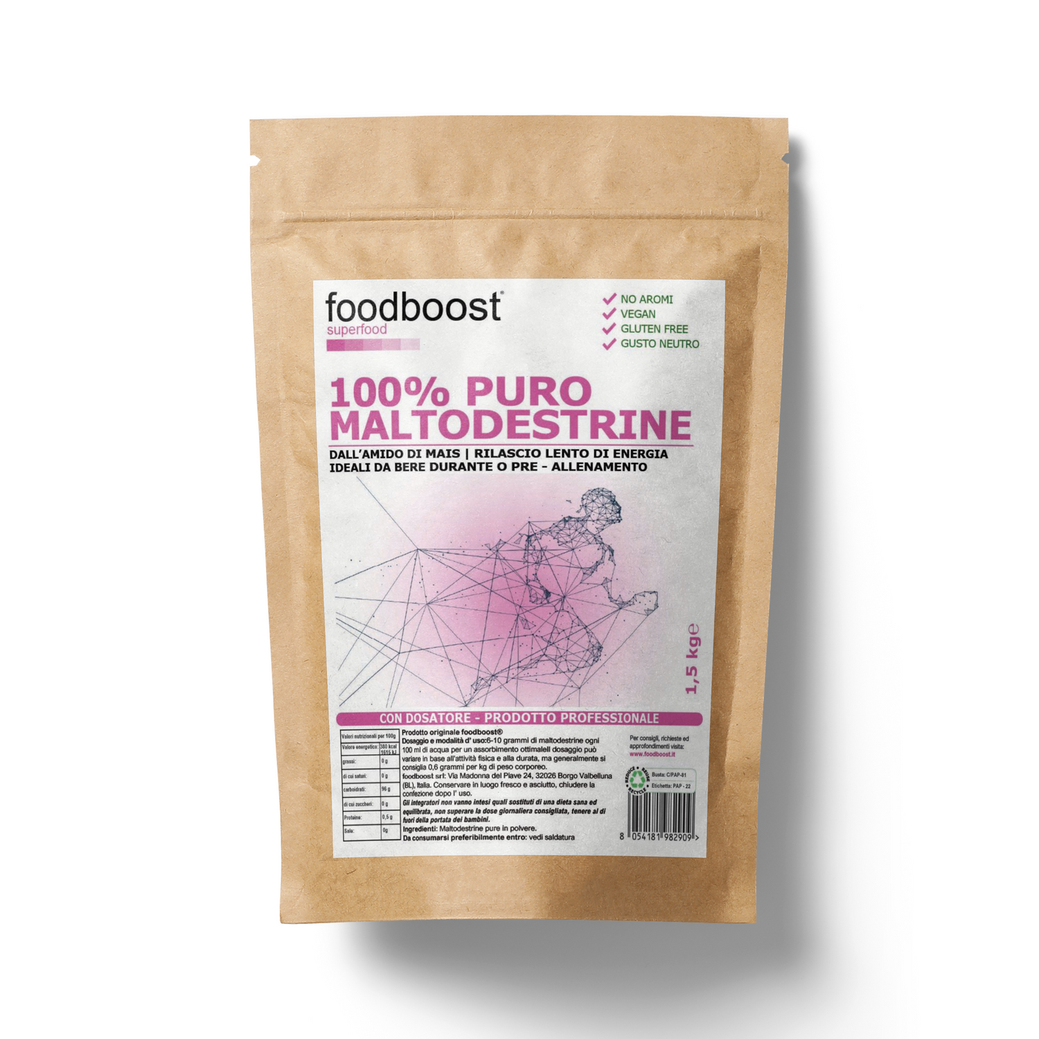 Maltodestrine in polvere 1,5 Kg