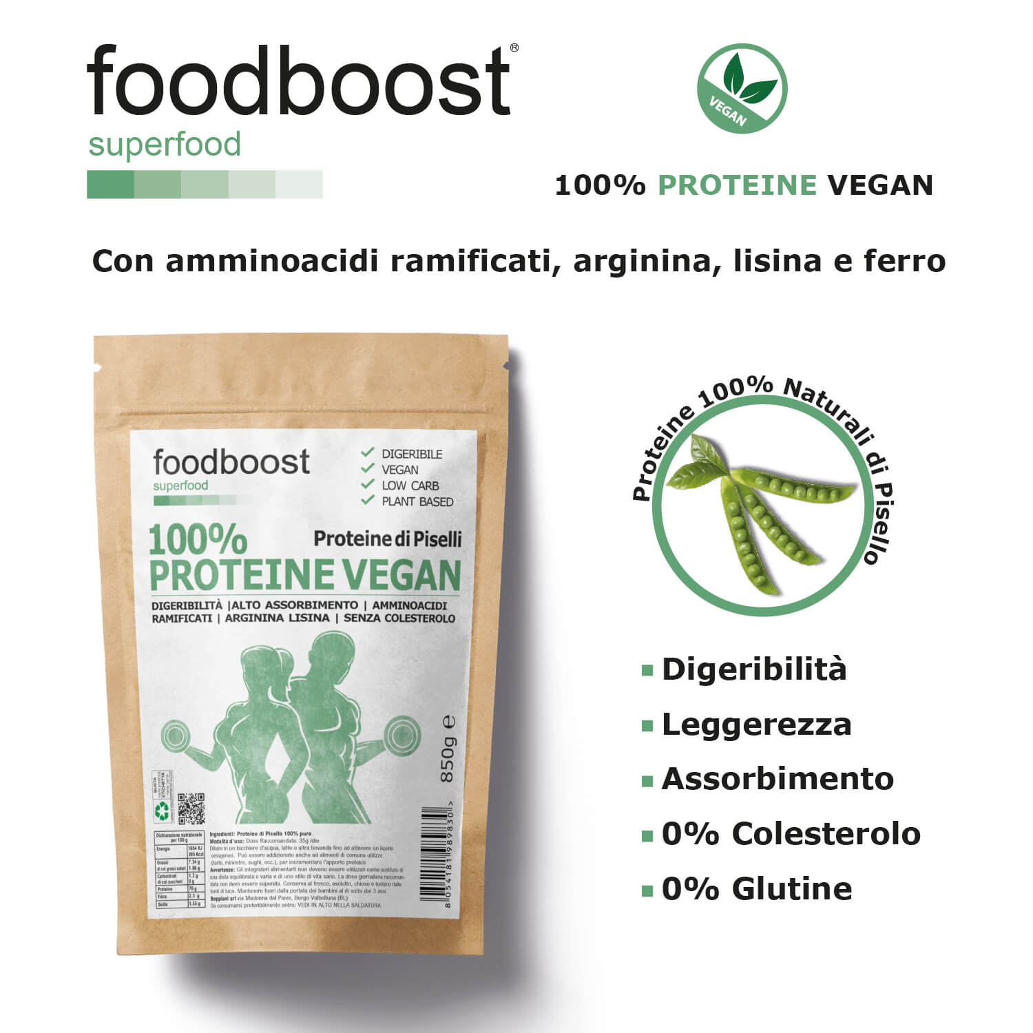 Proteine in Polvere Vegane - Pisello